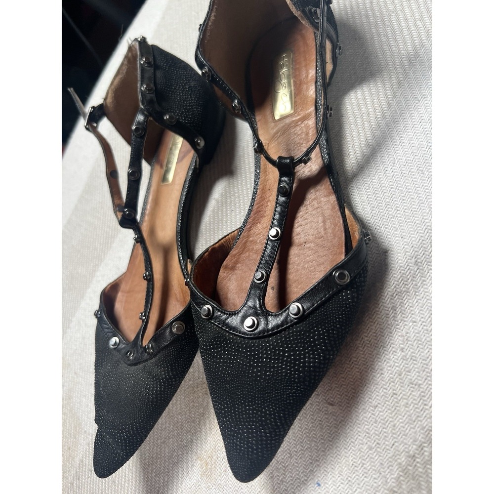Halogen "Rock Stud" Black Snake Print Flats 8.5